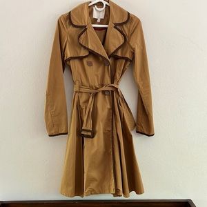 Anthropologie trench with flared bottom